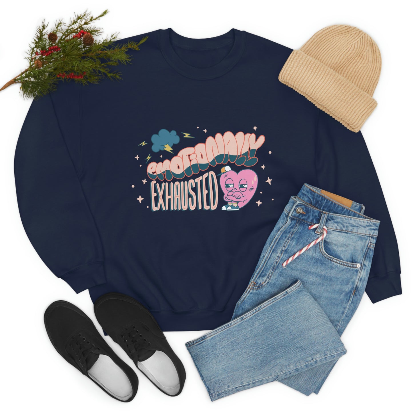 Anti Valentines Day Emotionally Exhausted Sweatshirt