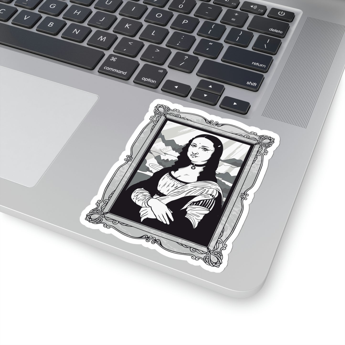 Mona Lisa in Goth Style, Gothic Aesthetic Sticker