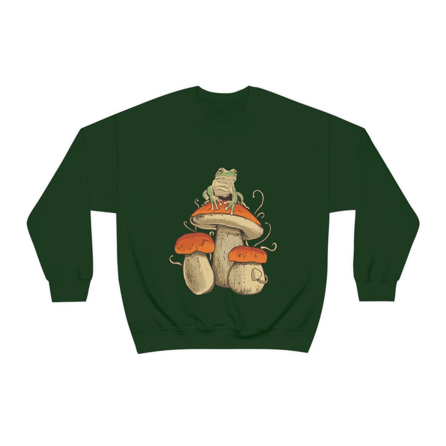 Cottagecore Aesthetic Mushrooms and Frog Sweatshirt