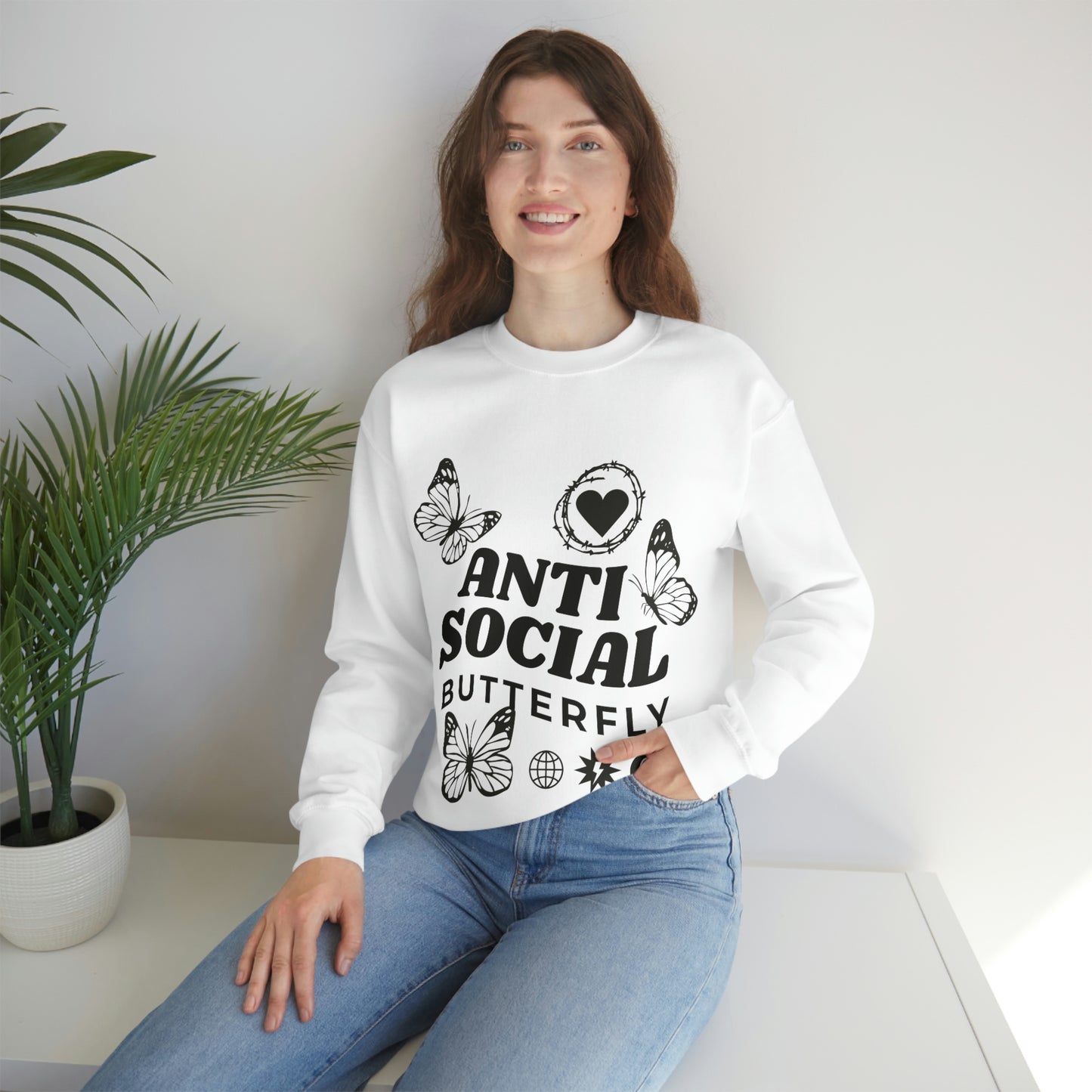 Anti Social Butterfly, Goth Aesthetic Sweatshirt