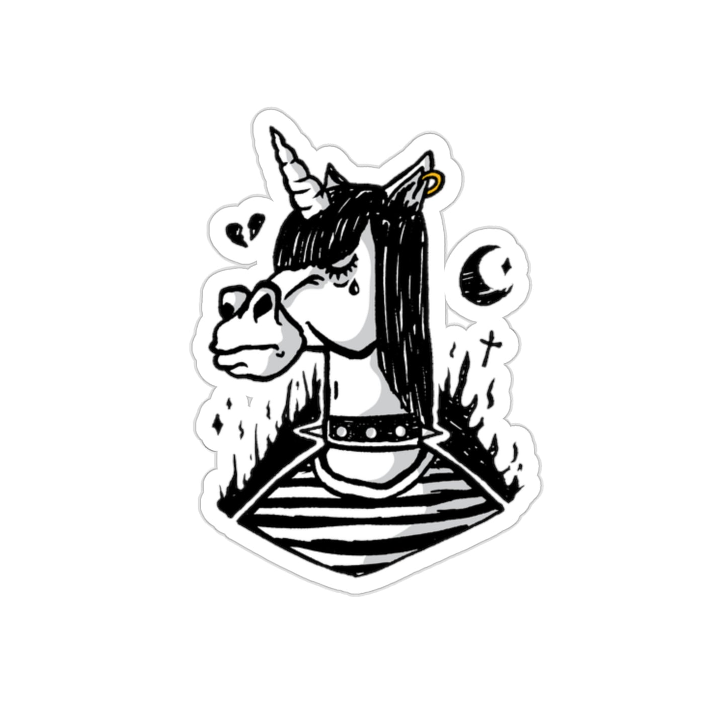 Emo Unicorn Goth Aesthetic Sticker