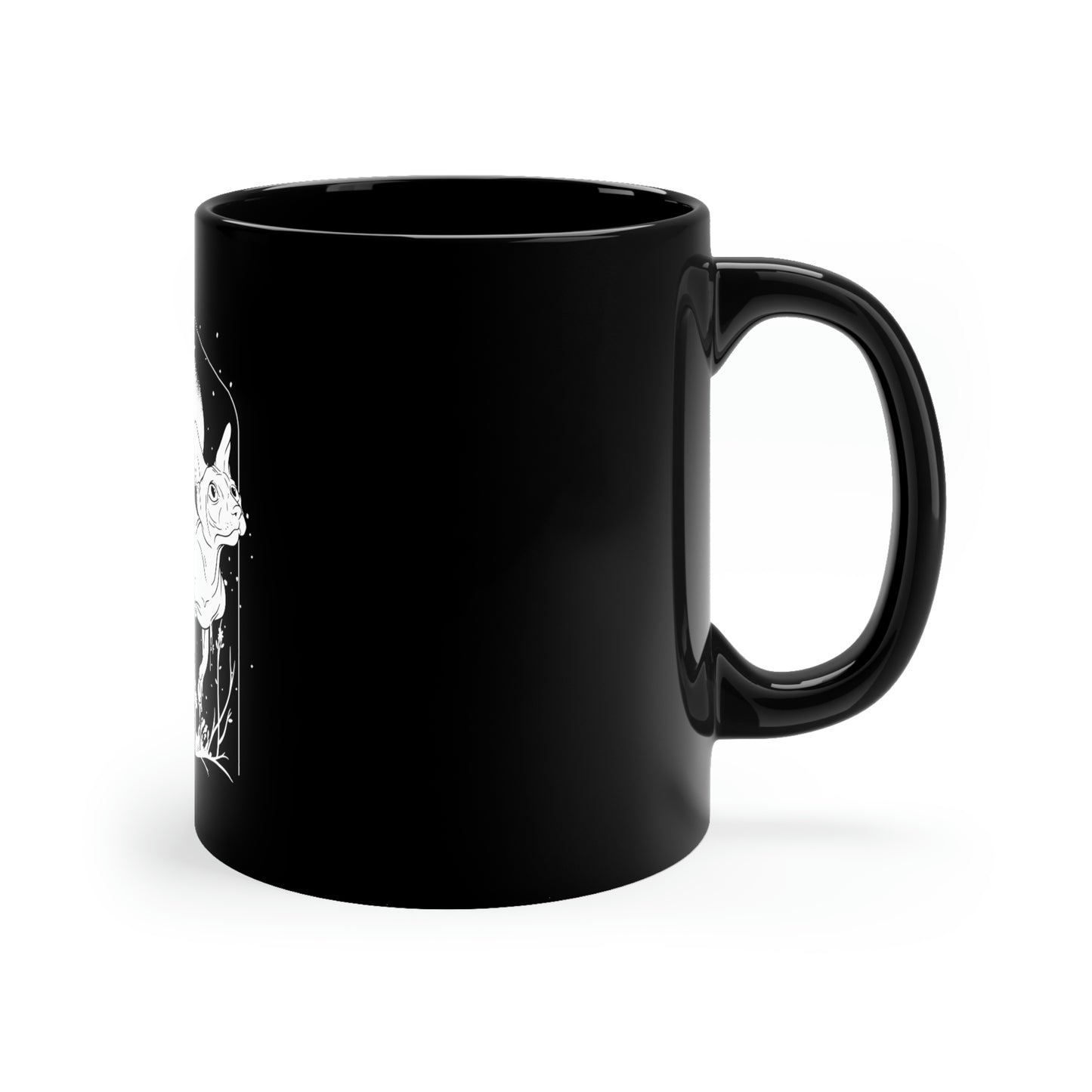 Sphynx Cat Black N White Goth Aesthetic 11oz Black Mug