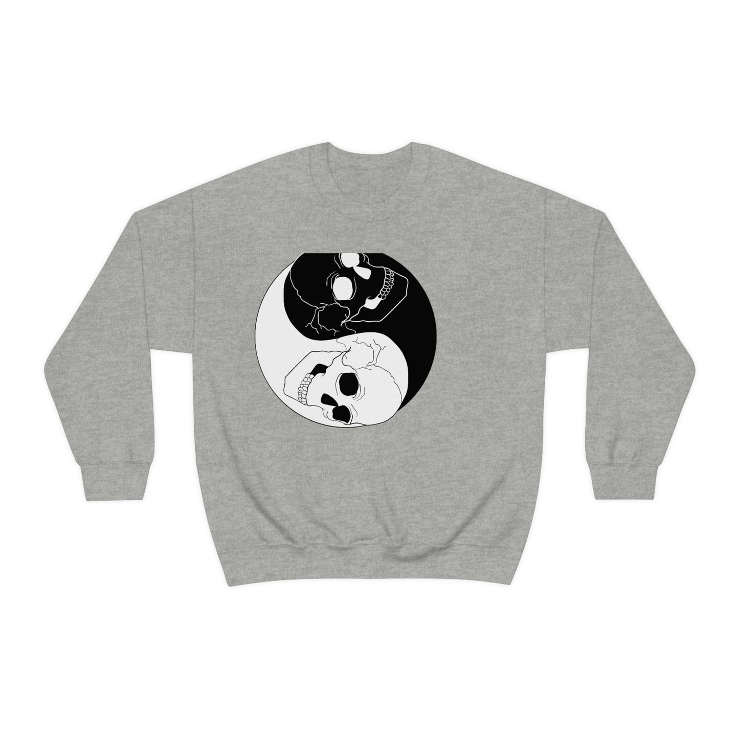 Ying Yang Skulls, Goth Aesthetic Sweatshirt