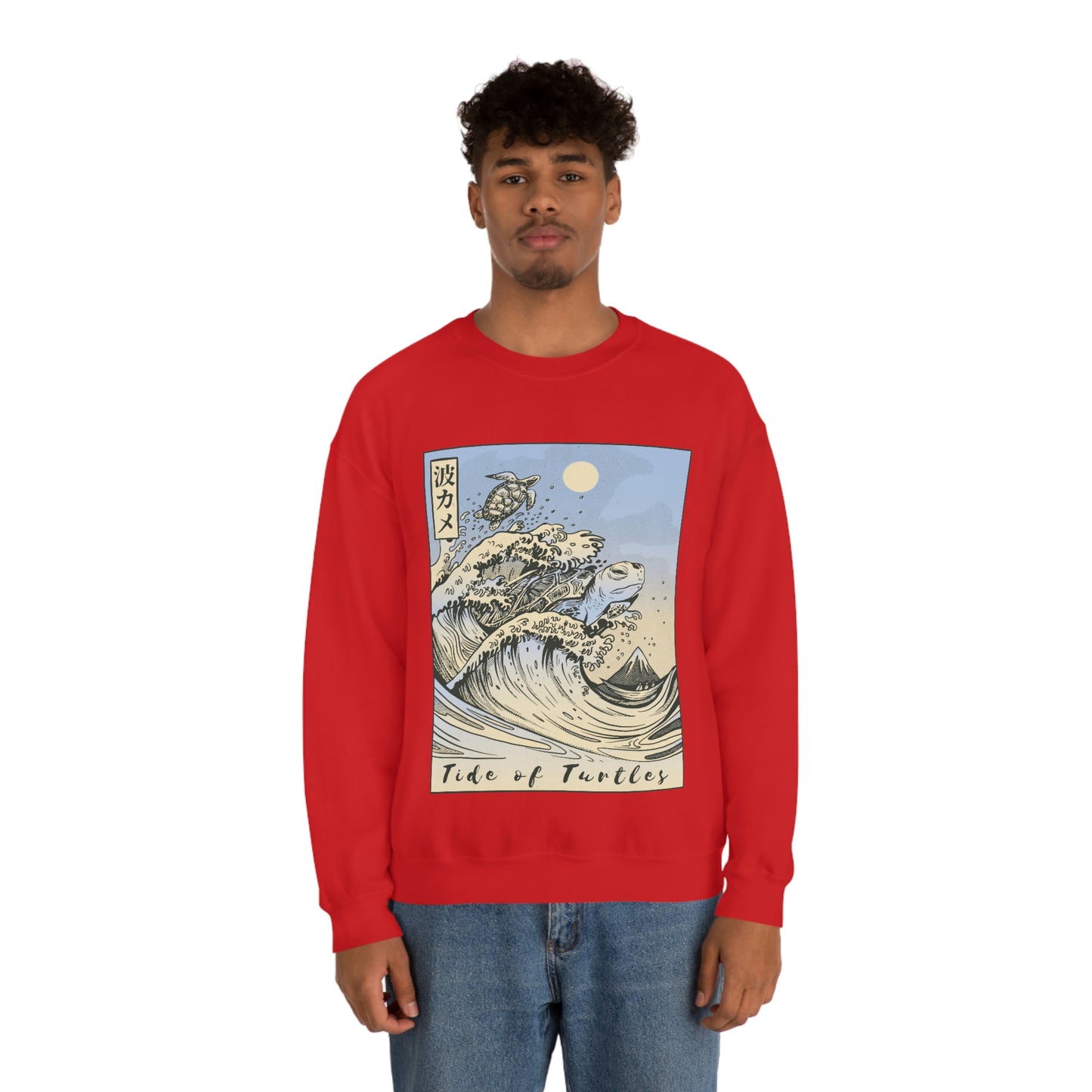 Japan Streeetwear Retro, Japanese Aesthetic Wave Turtles Sweatshirt