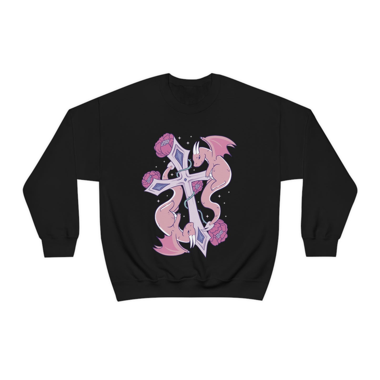 Pastel Goth Dragons, Goth Aesthetic Sweatshirt