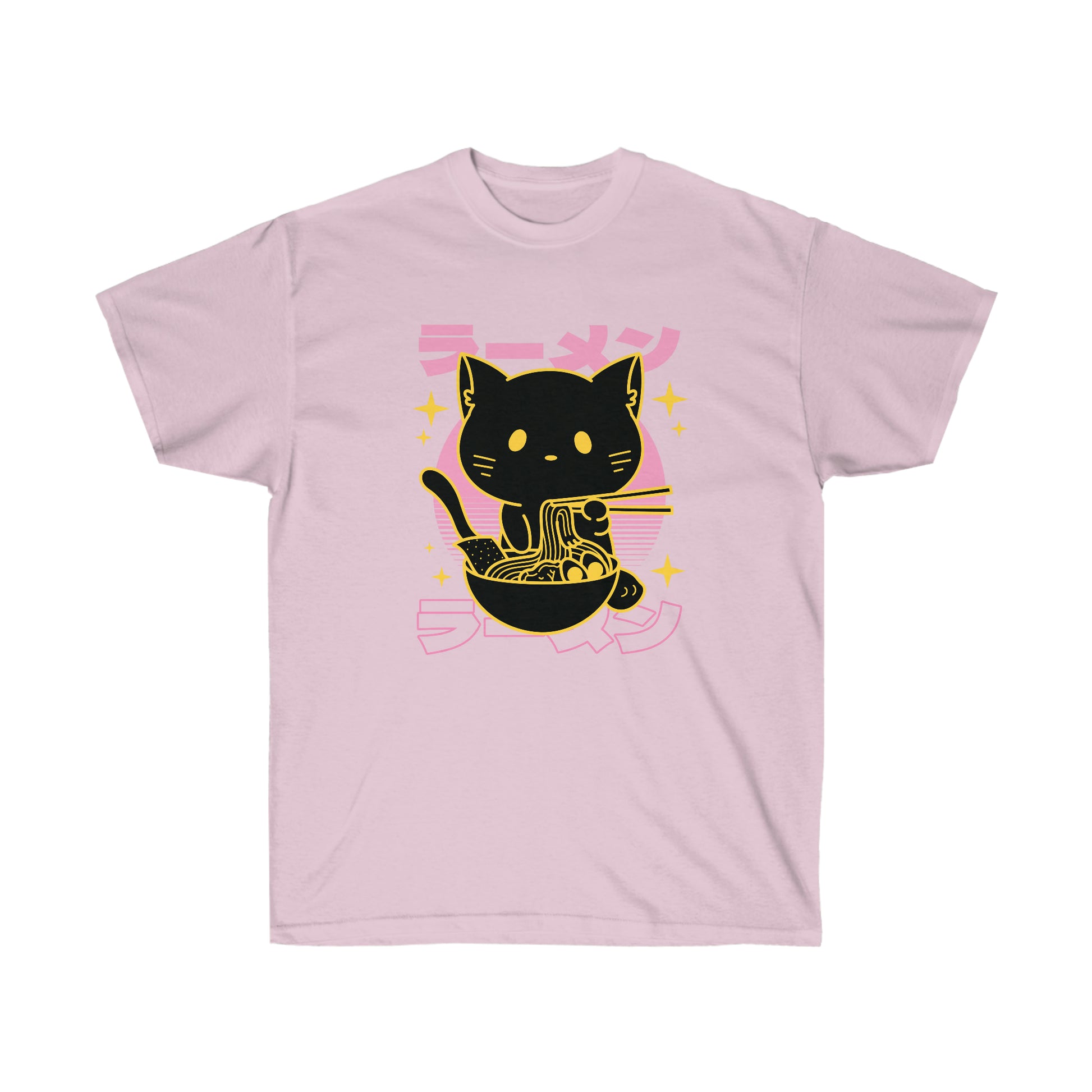 Kawaii Aesthetic Cute Cat Ramen Vaporwave T-Shirt