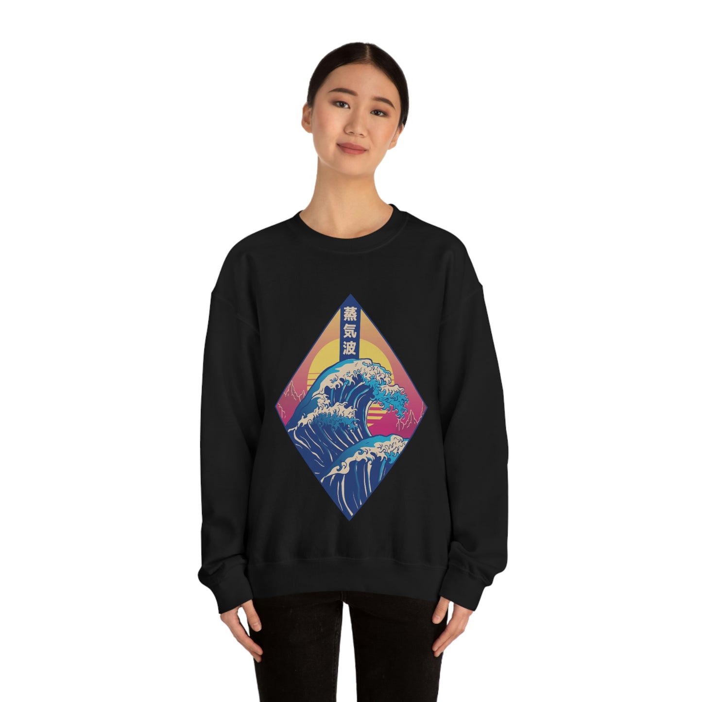 Japanese Aesthetic Retrowave The Great Wave off Kanagawa Sweatshirt