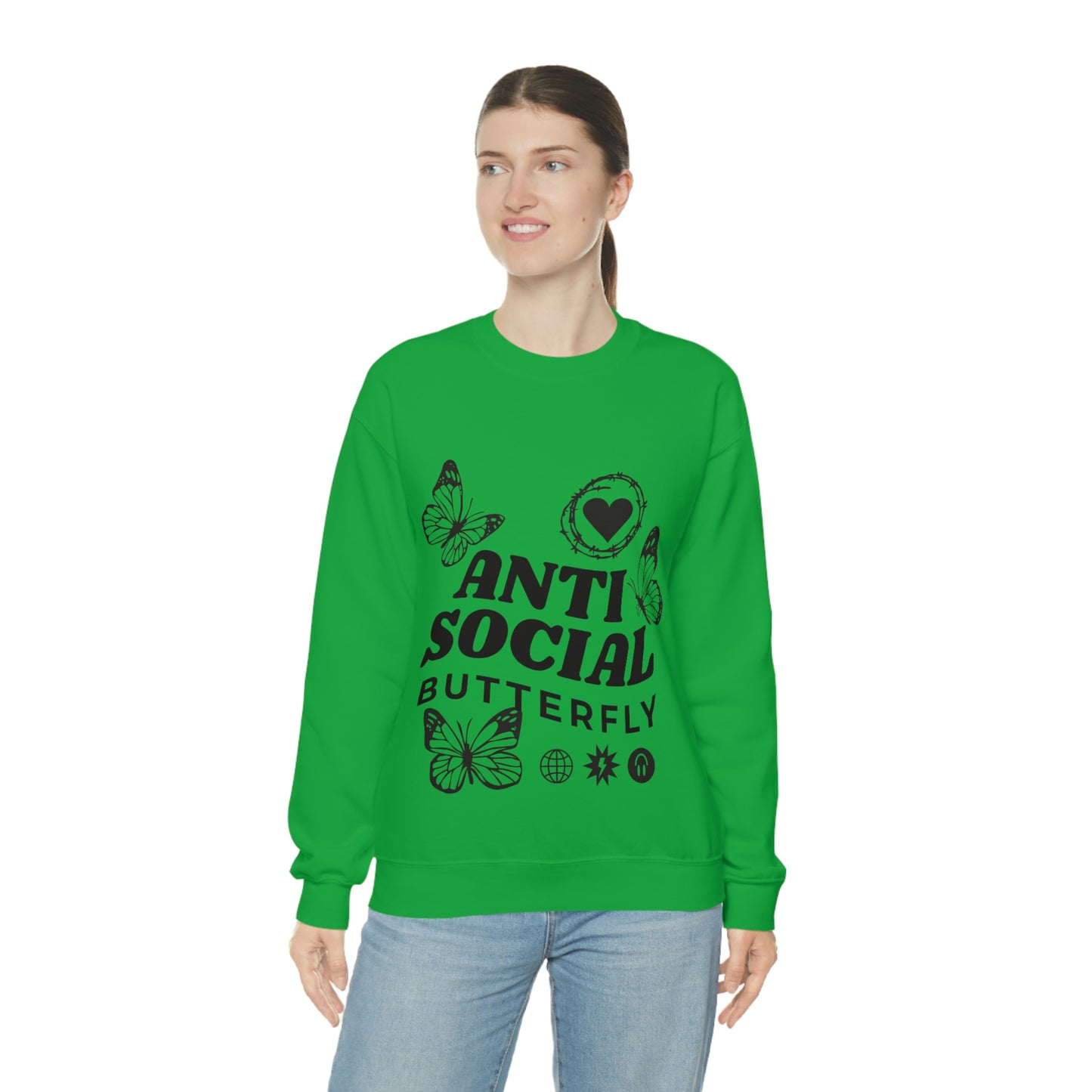 Anti Social Butterfly, Goth Aesthetic Sweatshirt