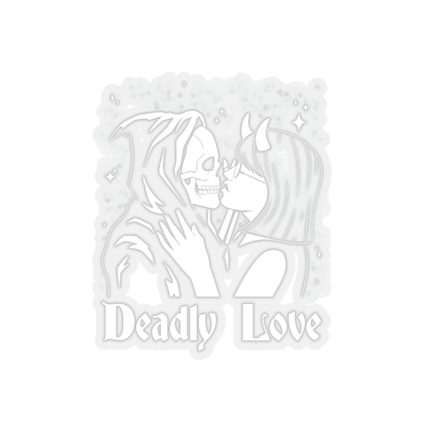 Deadly Love Skeleton Goth Aesthetic Sticker