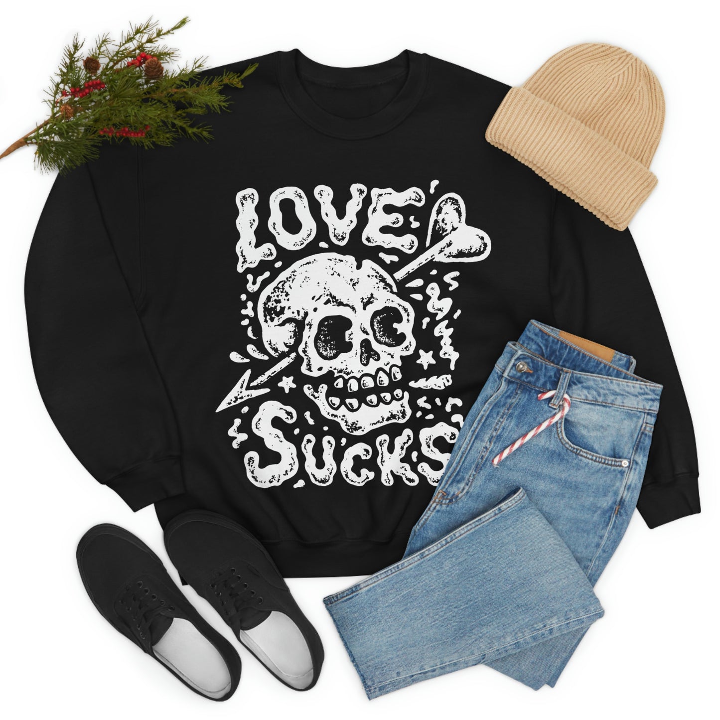 Love Sucks Goth Aesthetic Anti Valentine Sweatshirt