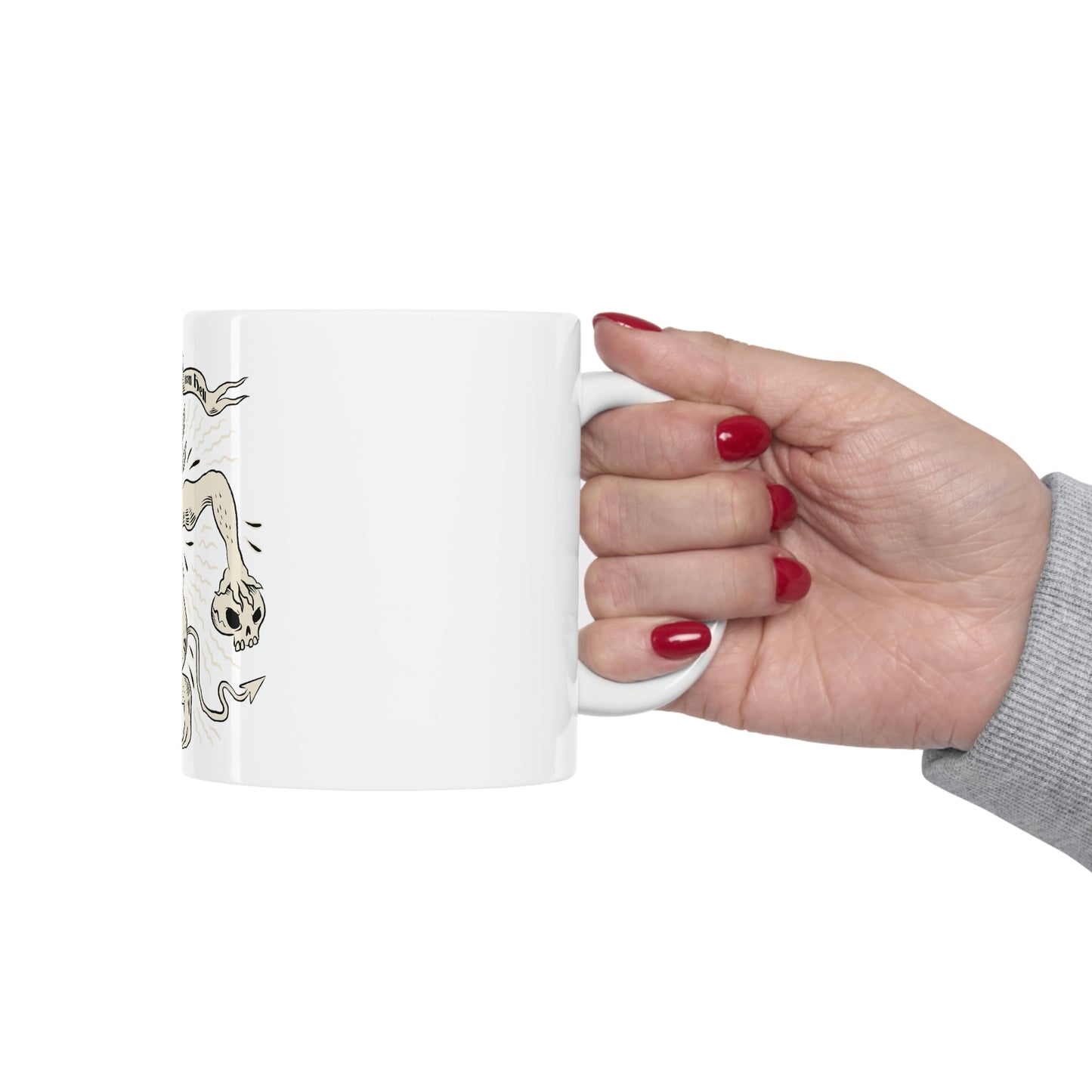 Dar Magic Demon Goth Aesthetic White Ceramic Mug