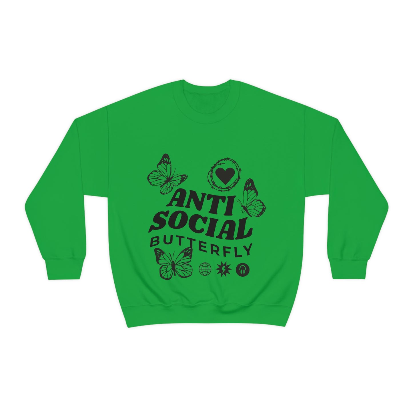 Anti Social Butterfly, Goth Aesthetic Sweatshirt