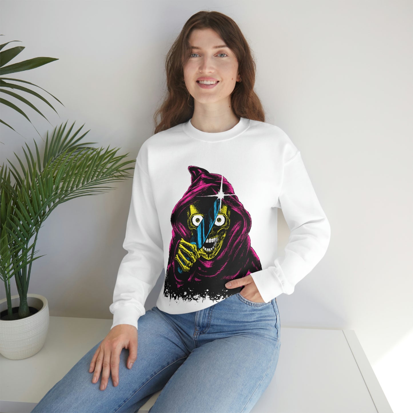 Grim Reaper With Knife Retro Goth Aesthetic Sweatshirt