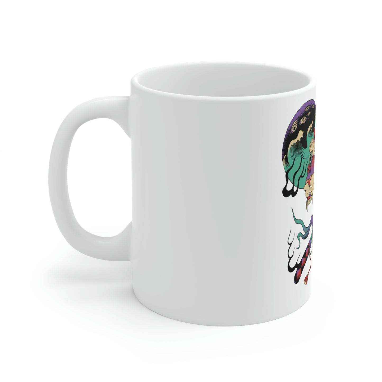 Indie Japanese Art, Japan Streeetwear Retro, Japanese Aesthetic White Ceramic Mug 11oz