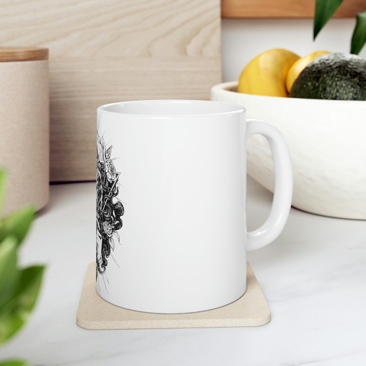 Dark Aesthetic White Ceramic Mug