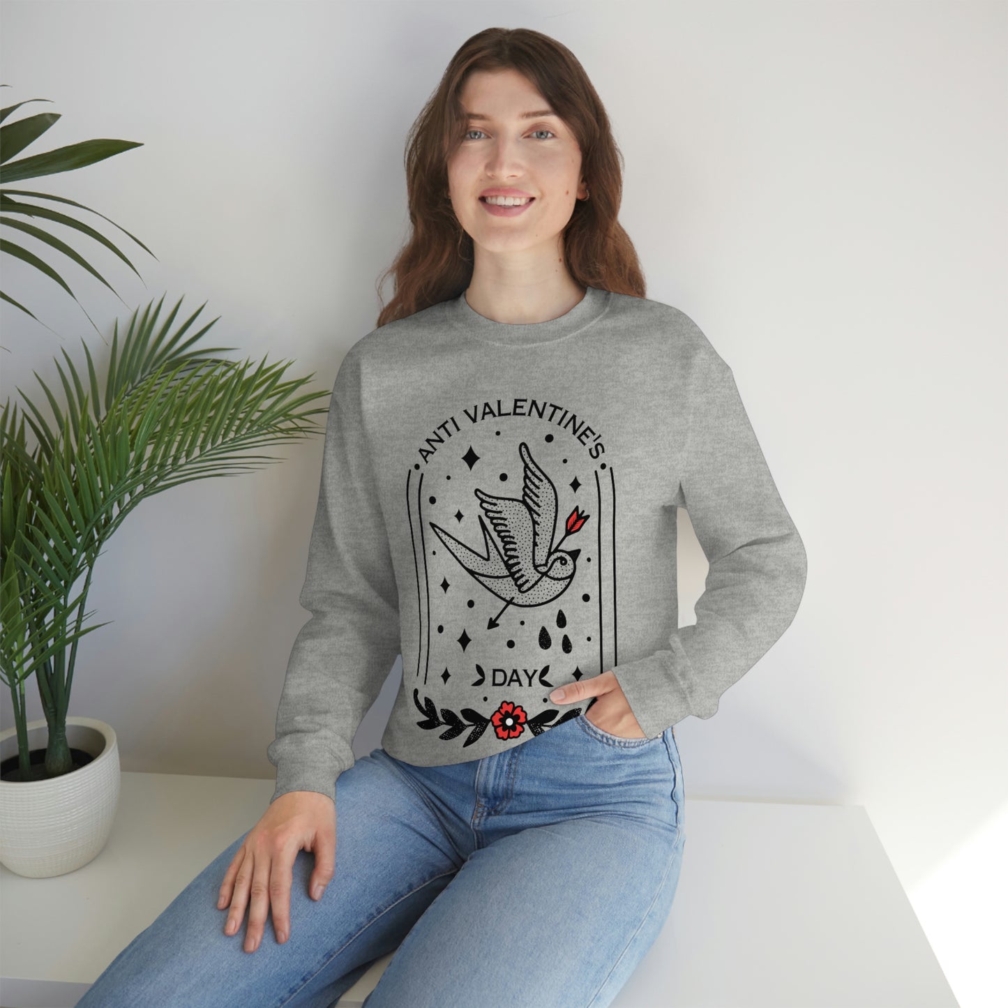 Anti Valentines Day Tattoo Aesthetic Sweatshirt