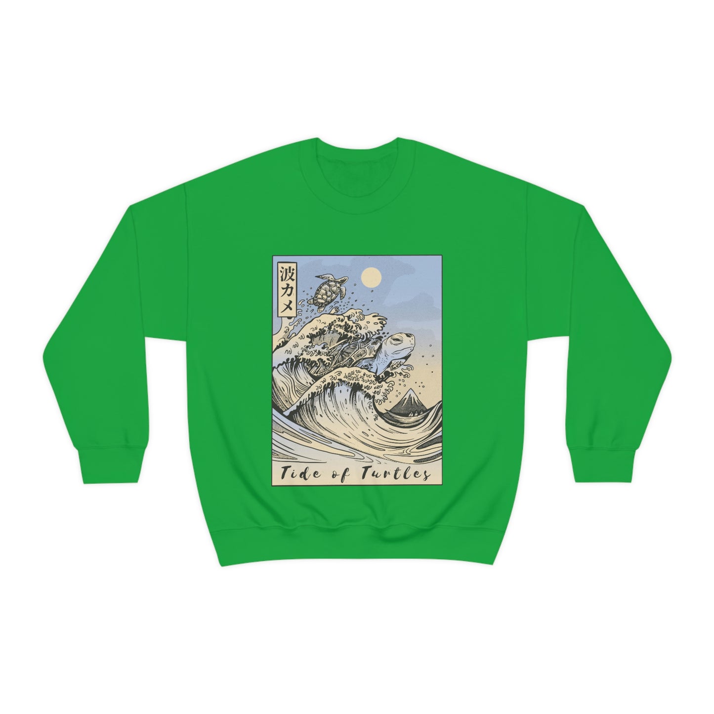 Japan Streeetwear Retro, Japanese Aesthetic Wave Turtles Sweatshirt