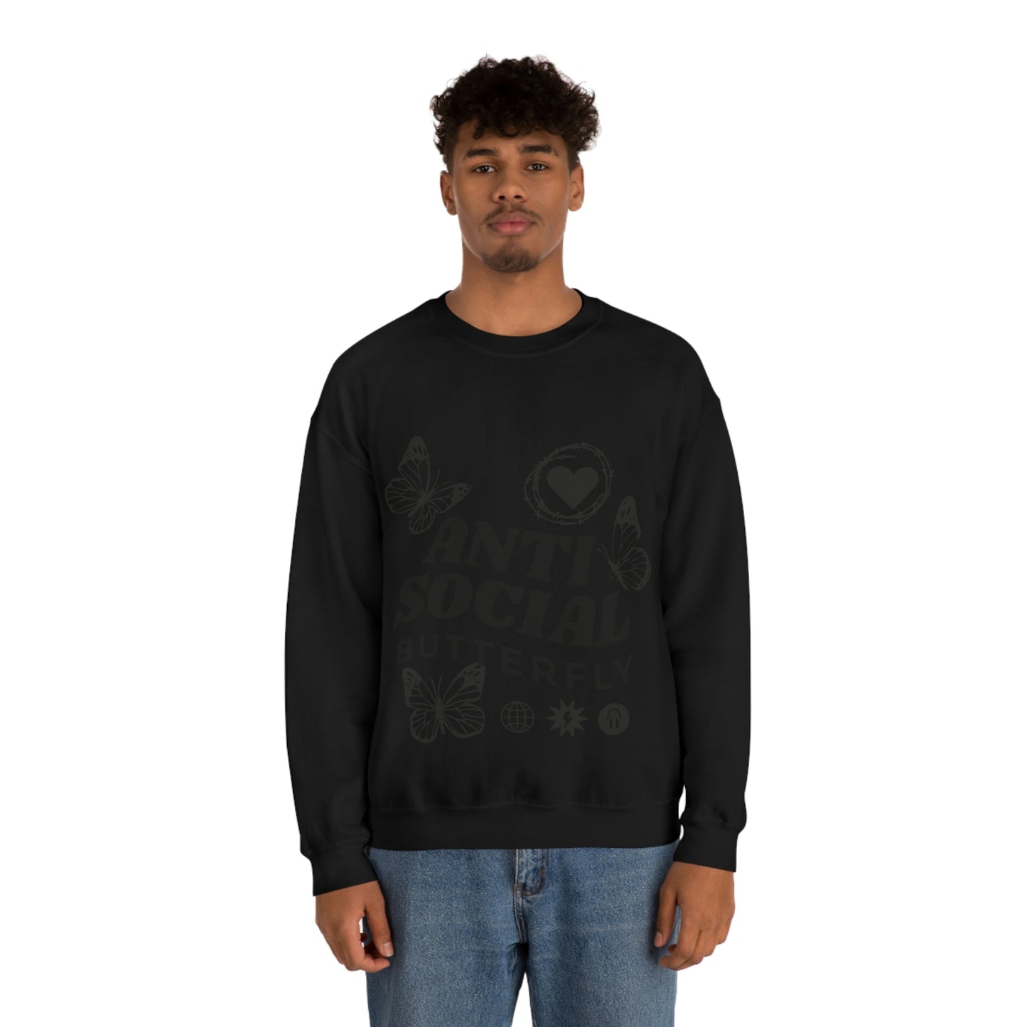 Anti Social Butterfly, Goth Aesthetic Sweatshirt