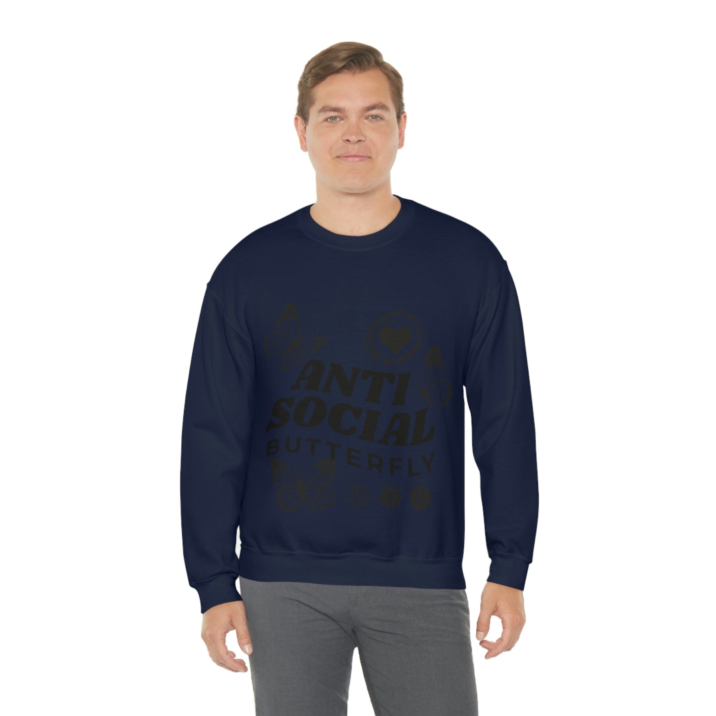 Anti Social Butterfly, Goth Aesthetic Sweatshirt