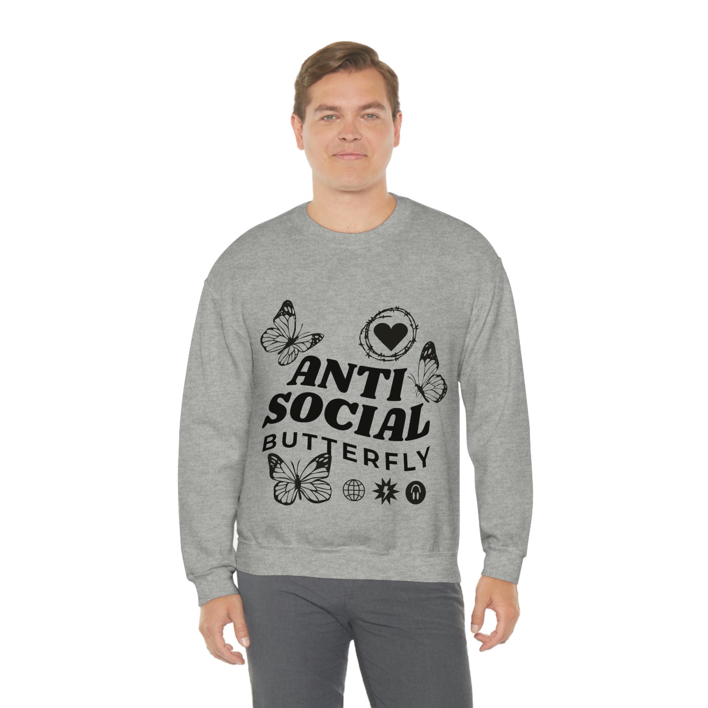 Anti Social Butterfly, Goth Aesthetic Sweatshirt