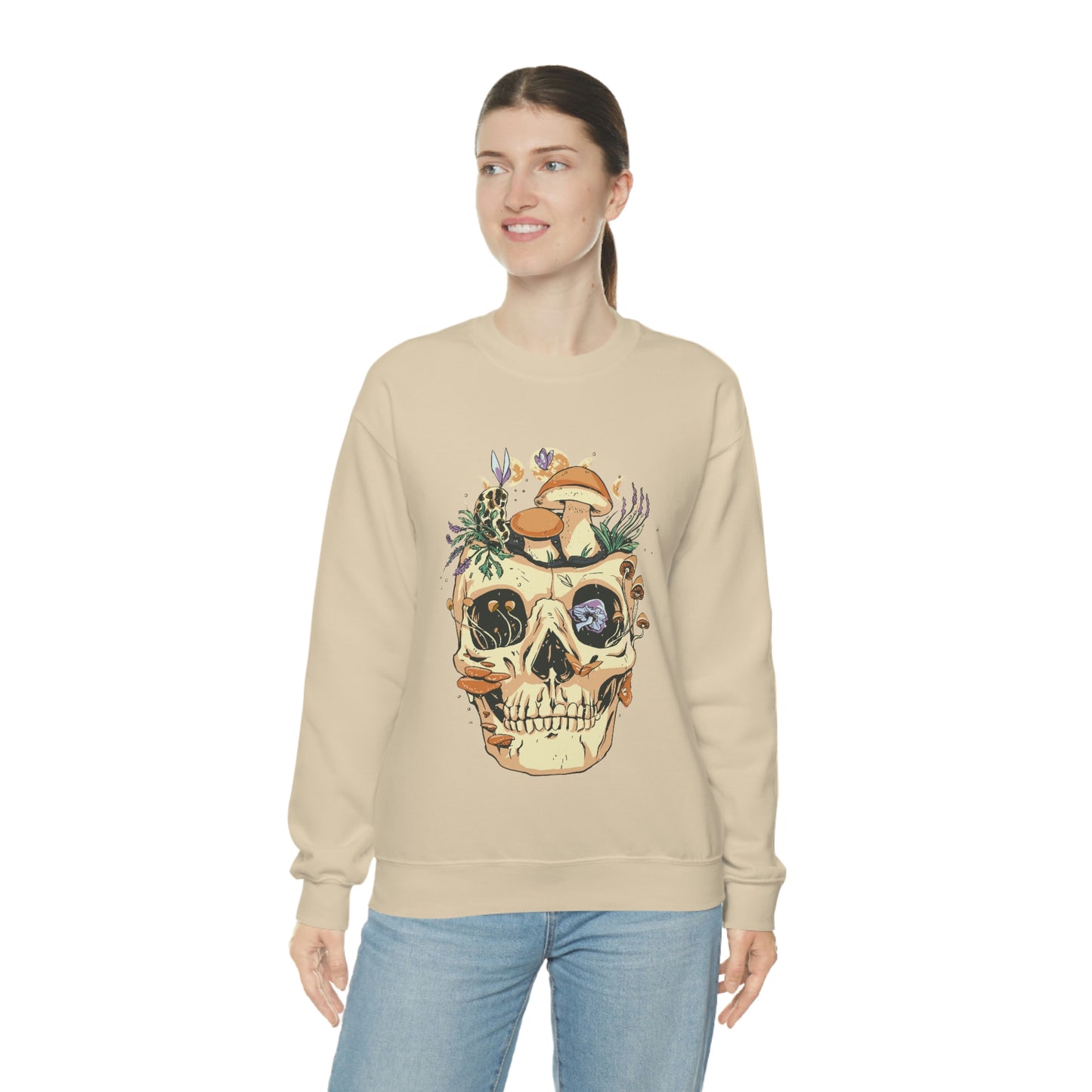 Cottagecore Aesthetic Skulls Mushroom Sweatshirt