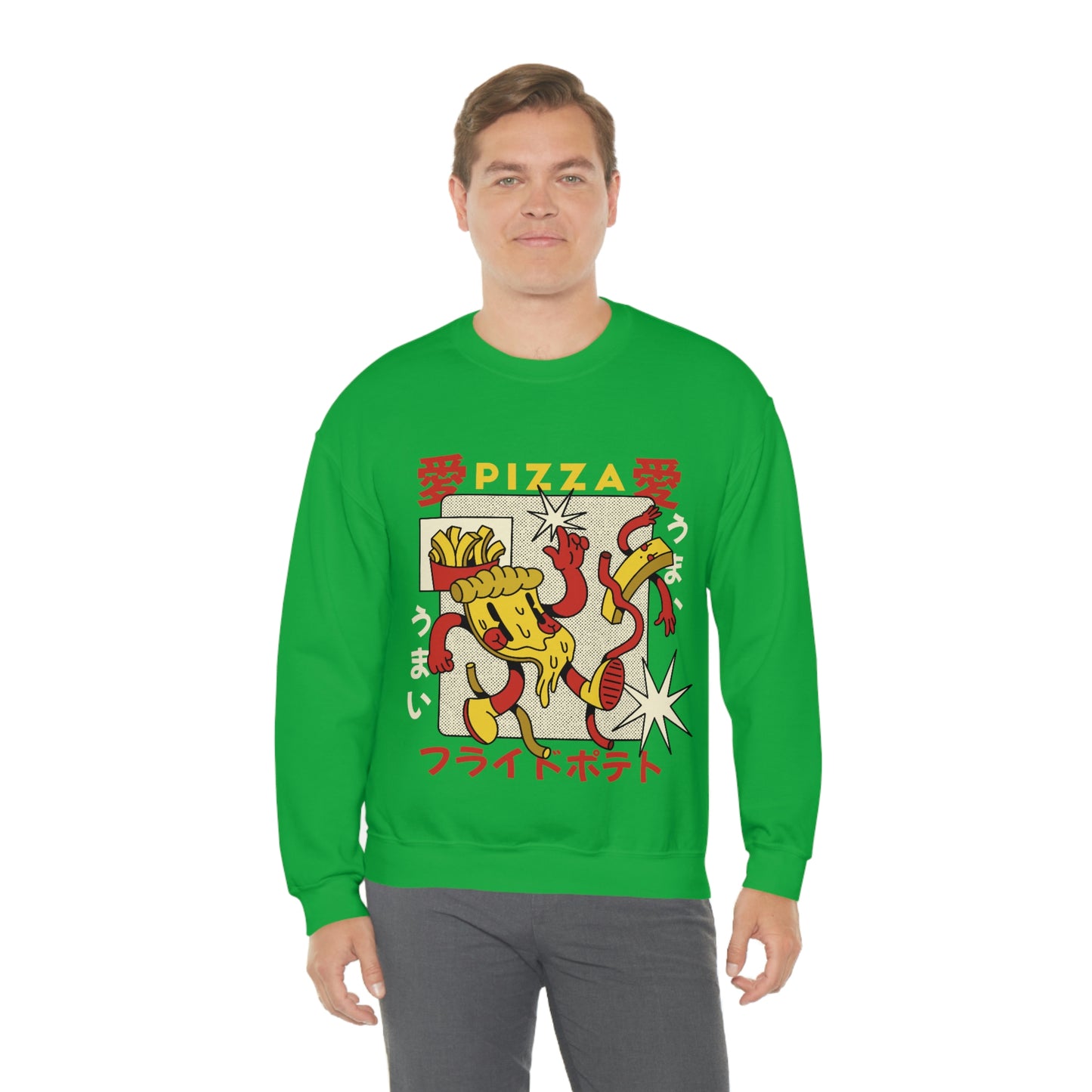 Japanese Aesthetic Pizza Cartoon Sweatshirt