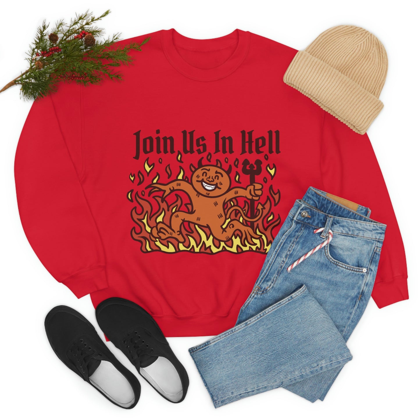 Join Us In Hell Cute Demon, Goth Aesthetic Sweatshirt