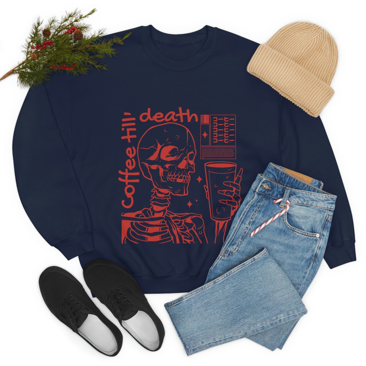 Coffee Till Death Goth Aesthetic Sweatshirt