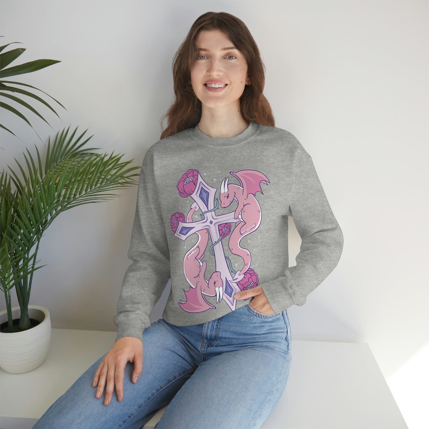 Pastel Goth Dragons, Goth Aesthetic Sweatshirt