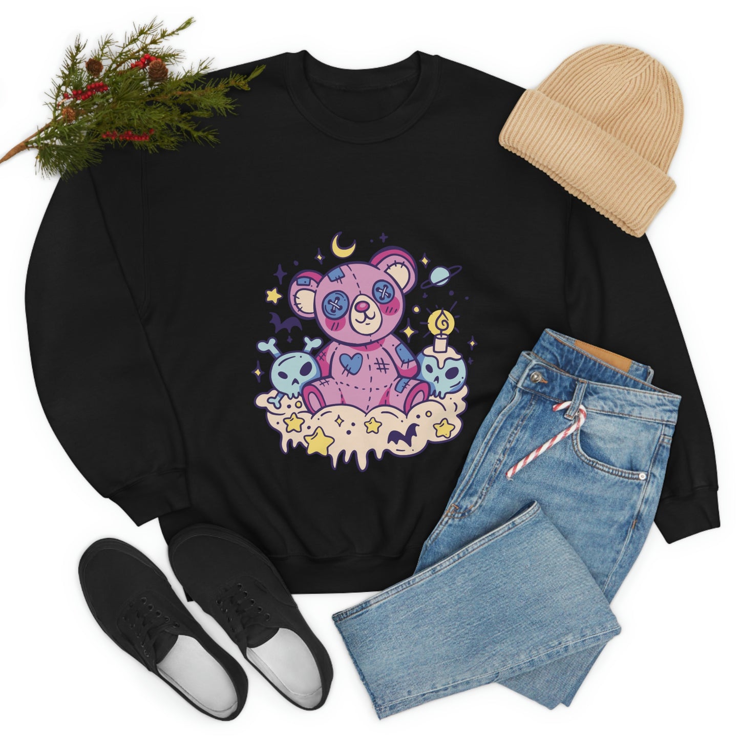 Kawaii Pastel Goth Teddy Bear Sweatshirt
