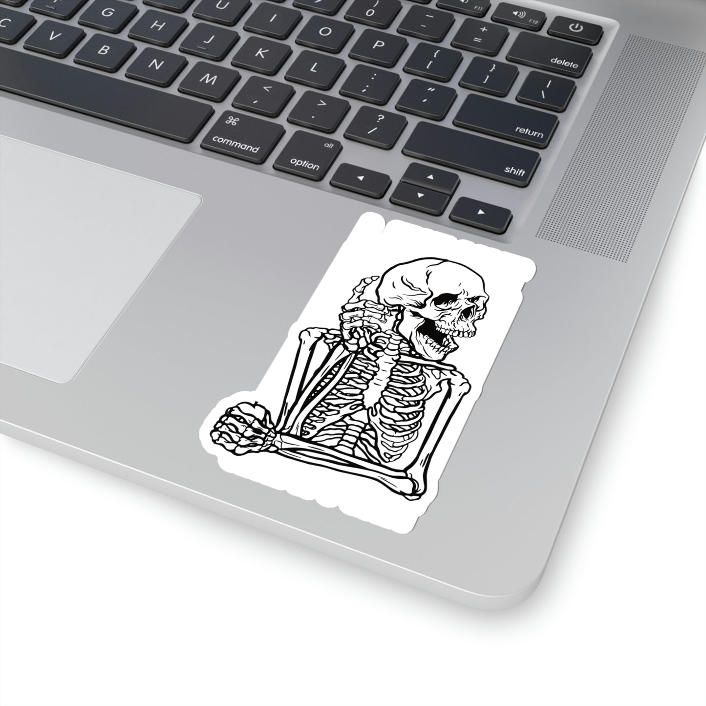 I Just Wait Until It's Quiet Skeleton Goth Aesthetic Sticker