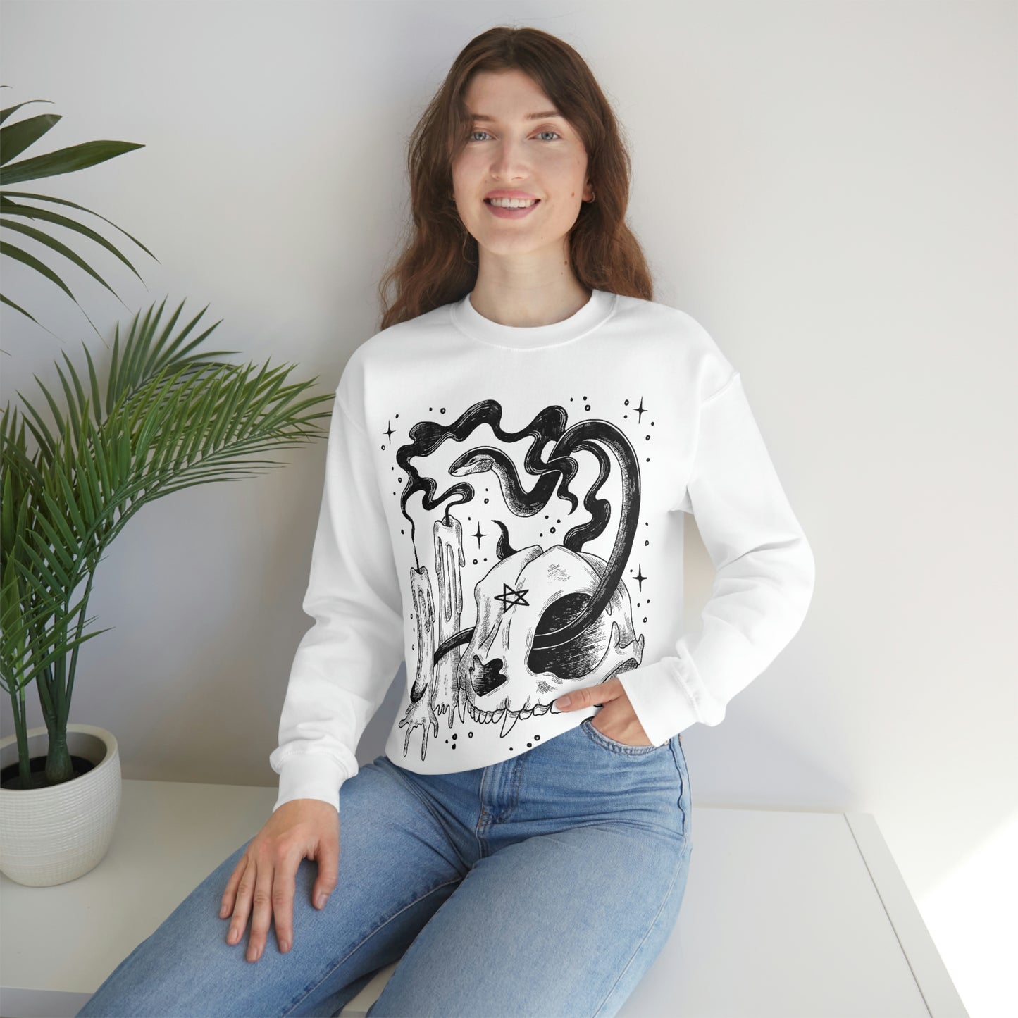 Witch Aesthetic Skull Goth Aesthetic Sweatshirt