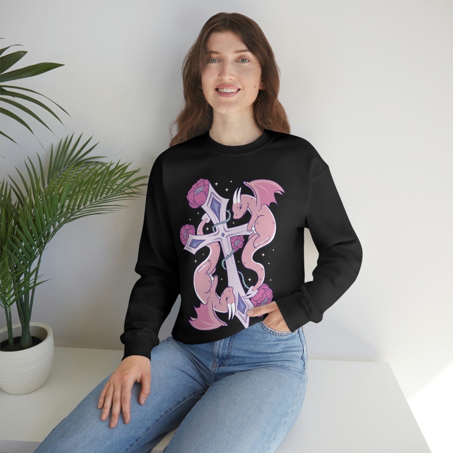 Pastel Goth Dragons, Goth Aesthetic Sweatshirt