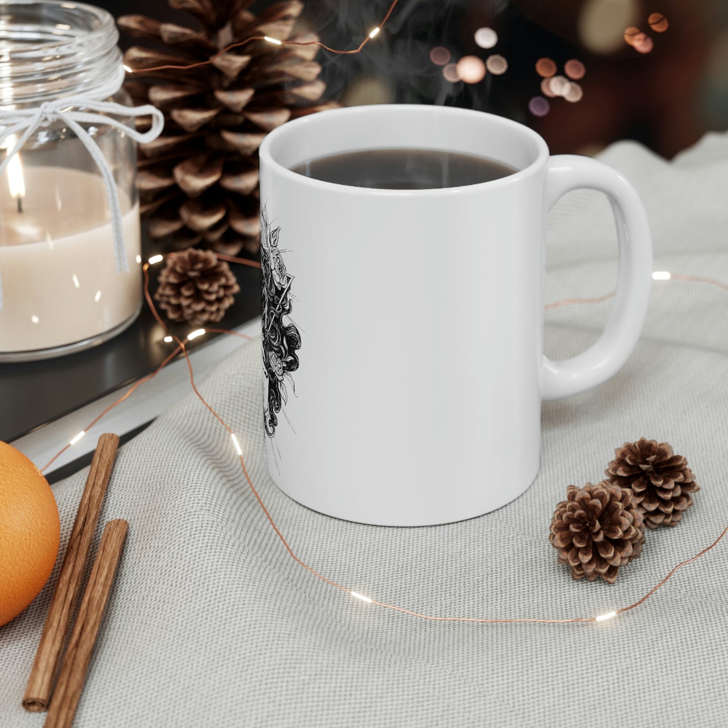 Dark Aesthetic White Ceramic Mug