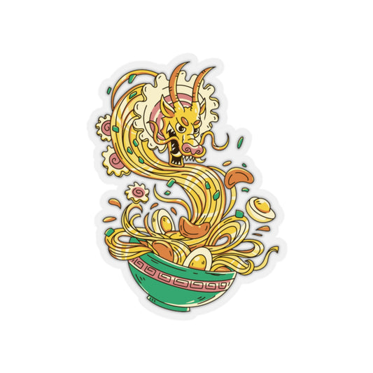 Japanese Aesthetic Dragon Ramen Illustration Sticker