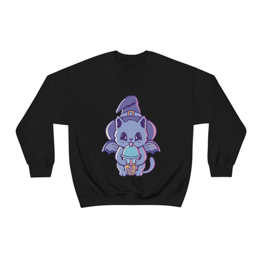 Pastel Goth Cat Witch, Goth Aesthetic Sweatshirt