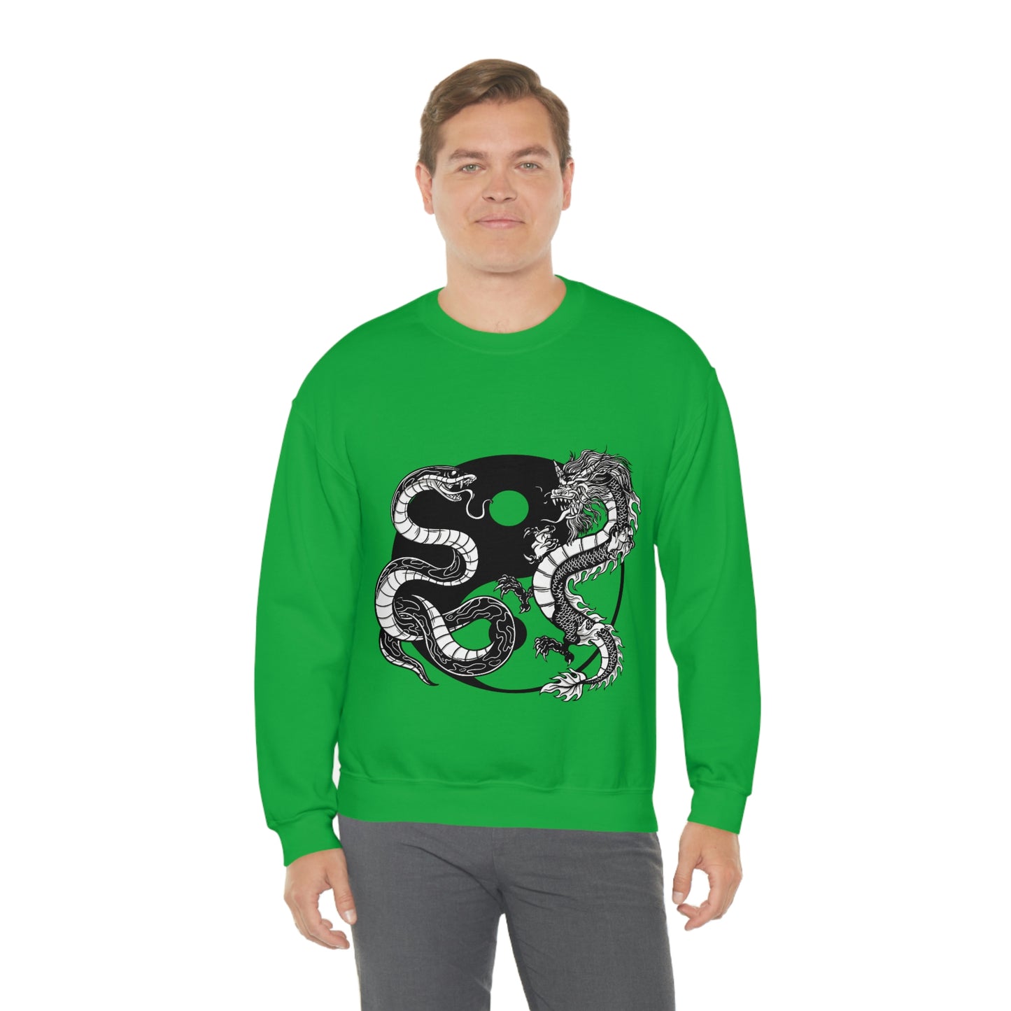 Indie Japanese Art, Japan Streeetwear Retro Ying Yang Dragons Sweatshirt