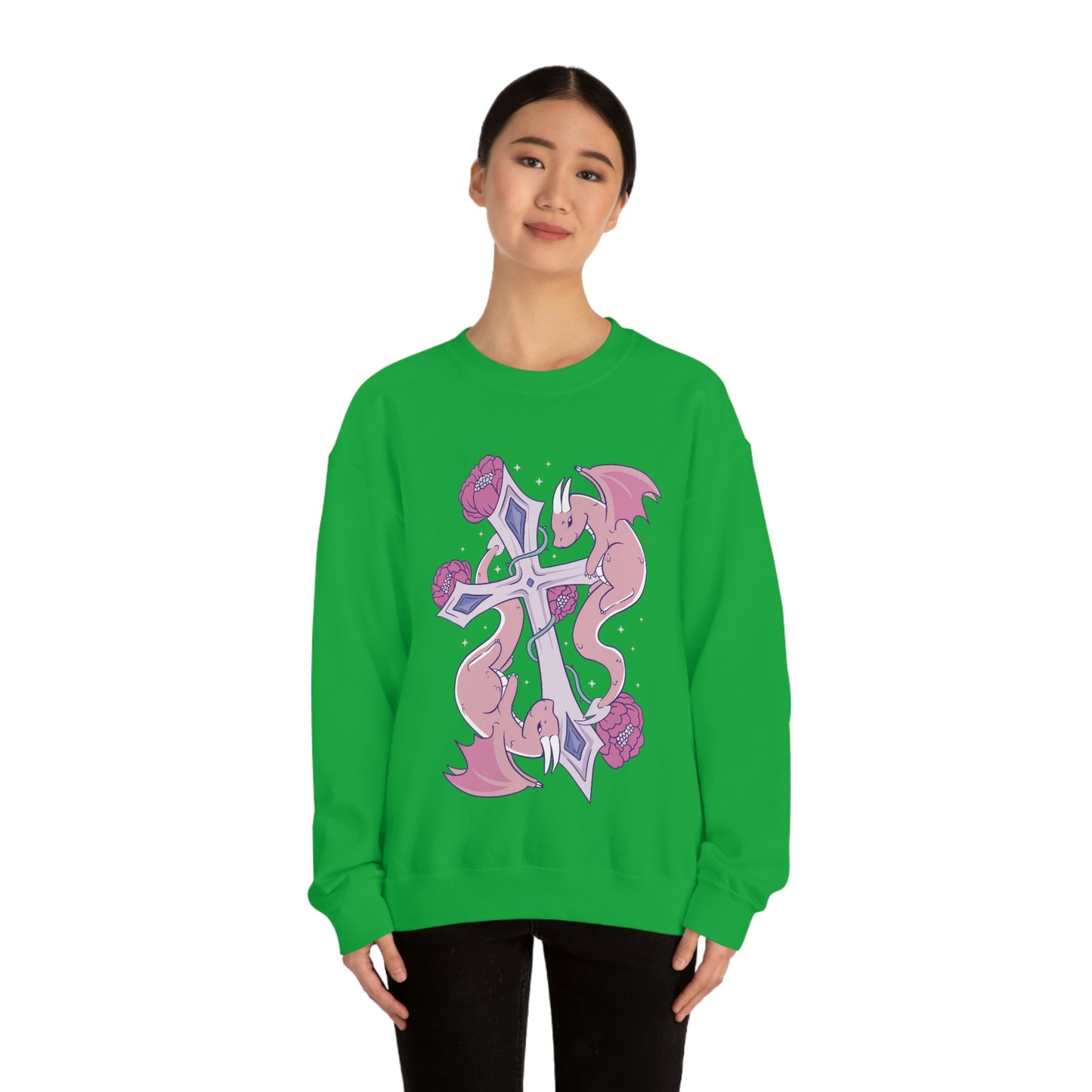 Pastel Goth Dragons, Goth Aesthetic Sweatshirt