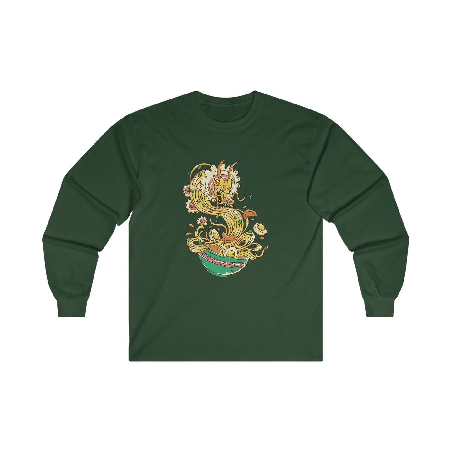 Japanese Aesthetic Dragon Ramen Illustration Long Sleeve T-Shirt