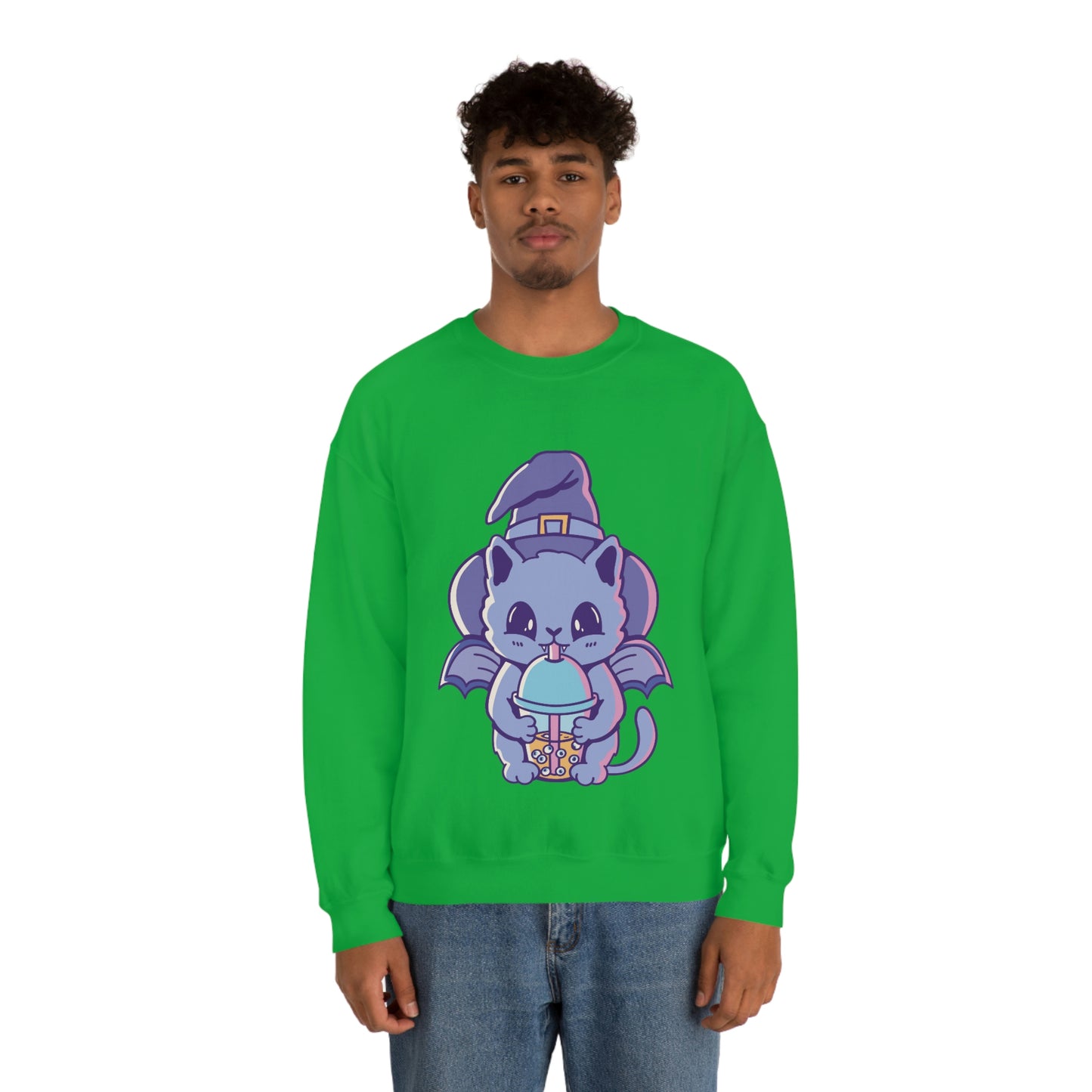 Pastel Goth Cat Witch, Goth Aesthetic Sweatshirt