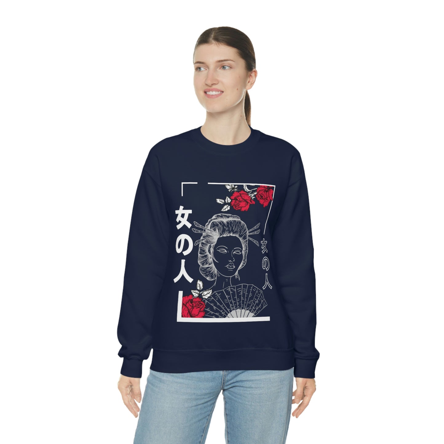 Indie Art Japanese Aesthetic Line Art Geisha Sweatshirt