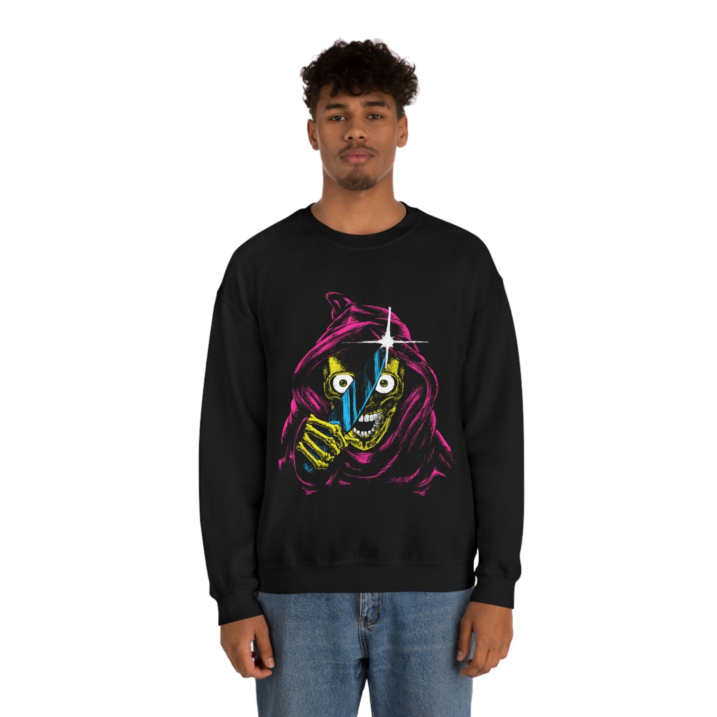 Grim Reaper With Knife Retro Goth Aesthetic Sweatshirt