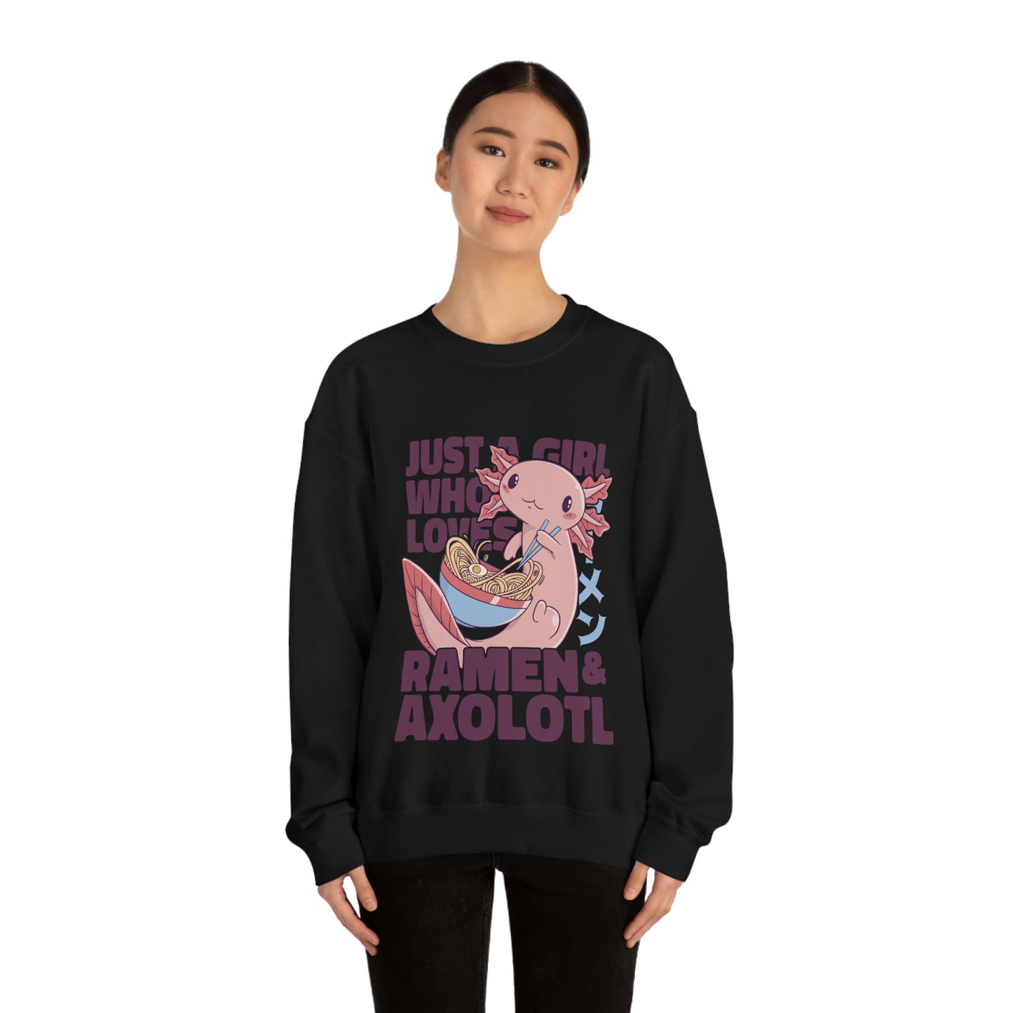Kawaii Aesthetic Just A Girl Who Loves Ramen & Axolotl Sweatshirt
