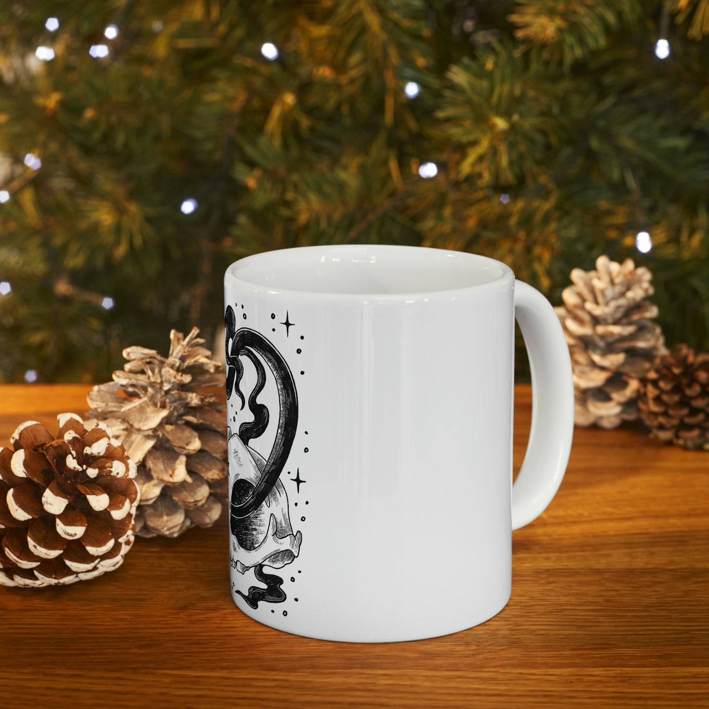 Witch Aesthetic Skull Goth Aesthetic White Ceramic Mug