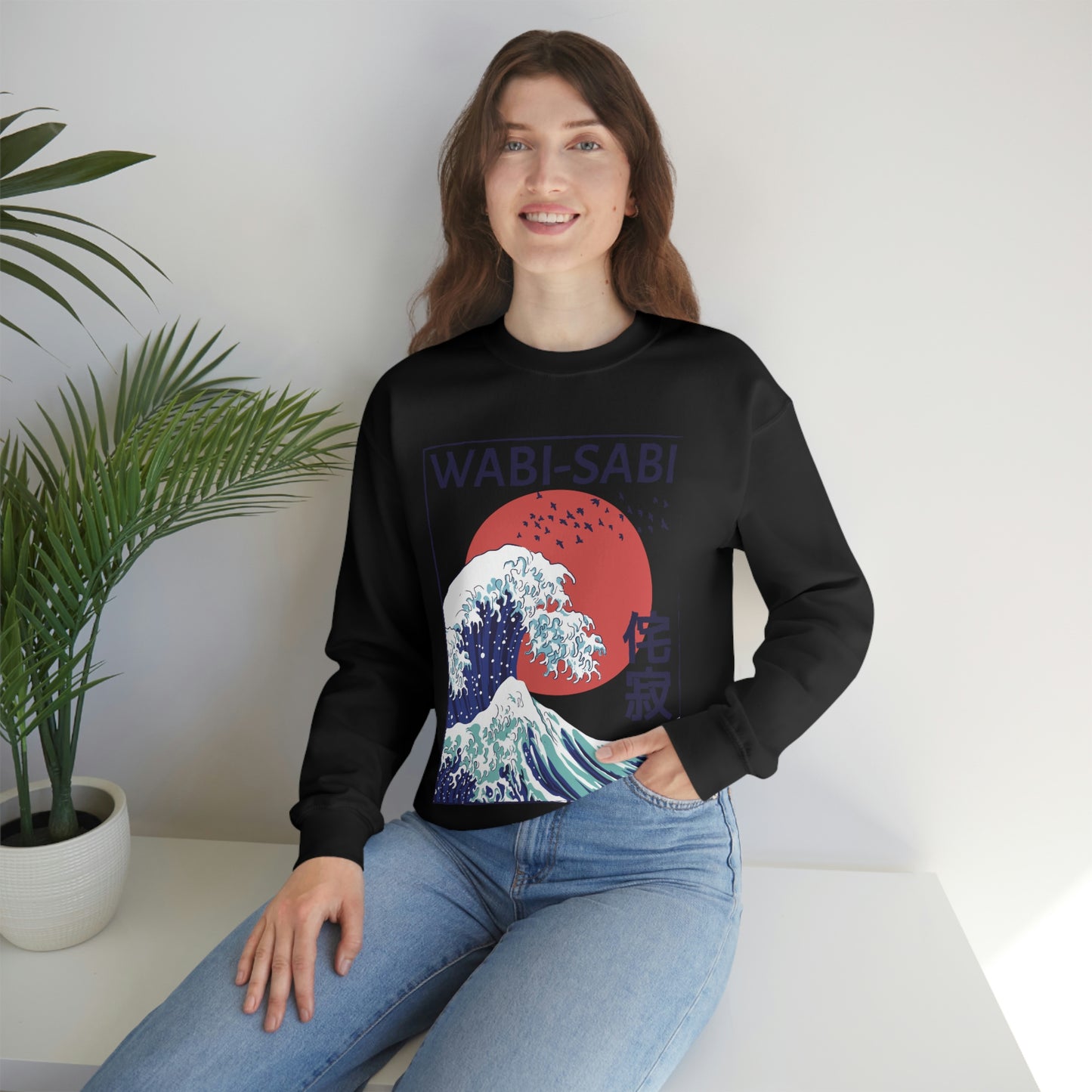 Indie Japanese Art, Japan Streeetwear Retro, Japanese Aesthetic Wave Sweatshirt