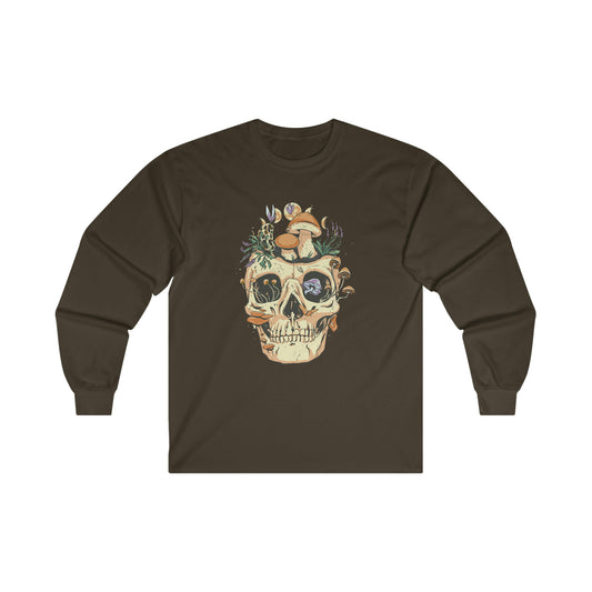 Cottagecore Aesthetic Skulls Mushroom Long Sleeve Shirt