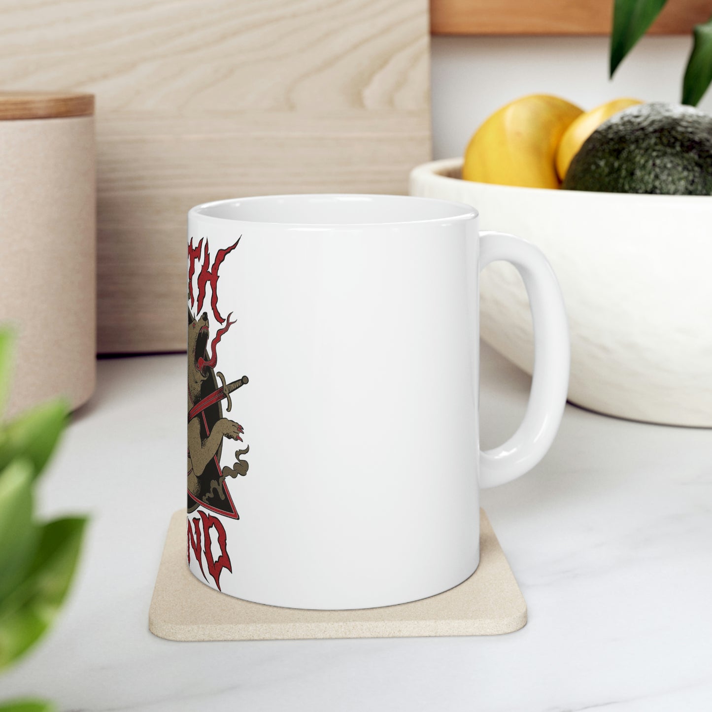 Death Hound Goth Aesthetic White Ceramic Mug