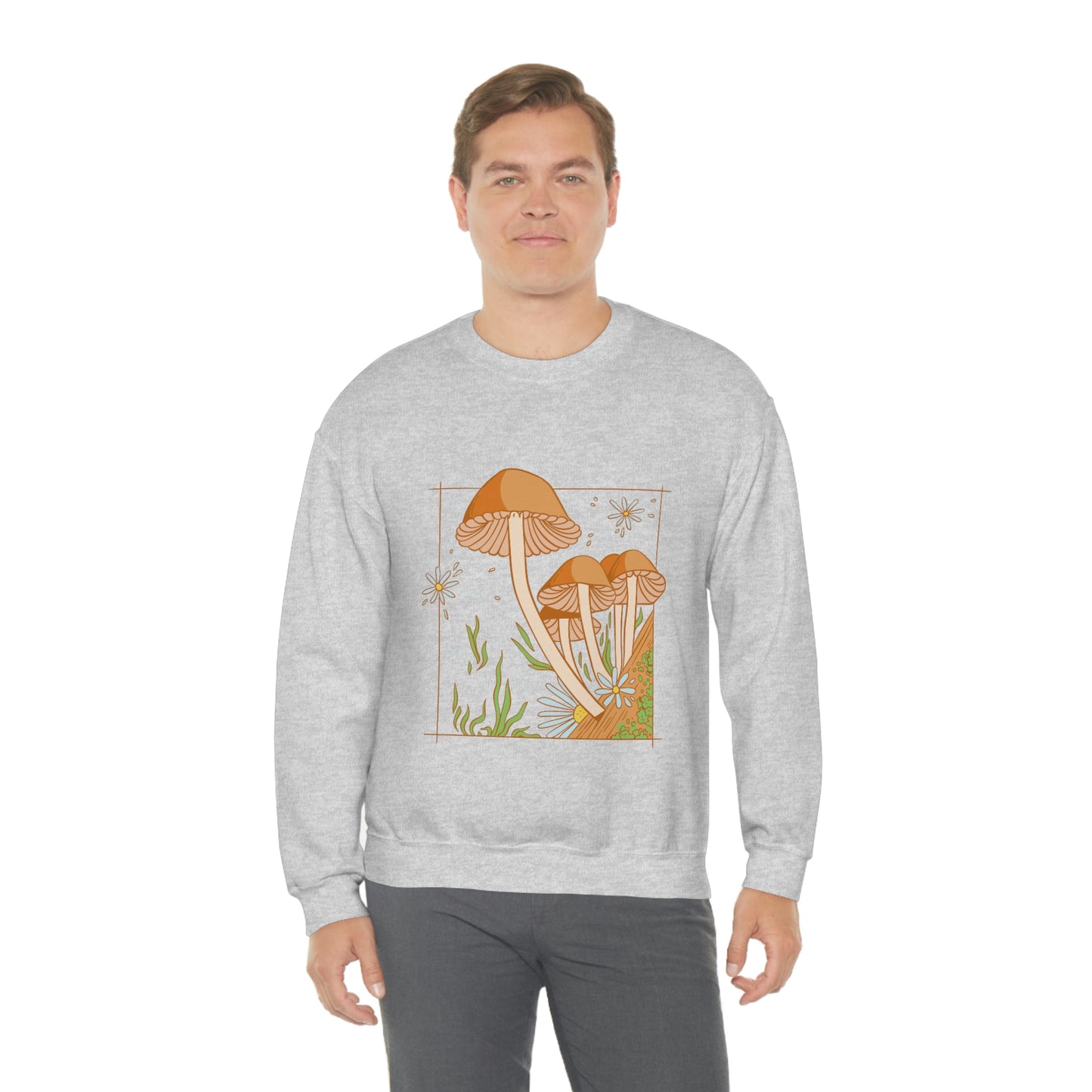 Cottagecore Aesthetic Mushrooms and Frog Sweatshirt