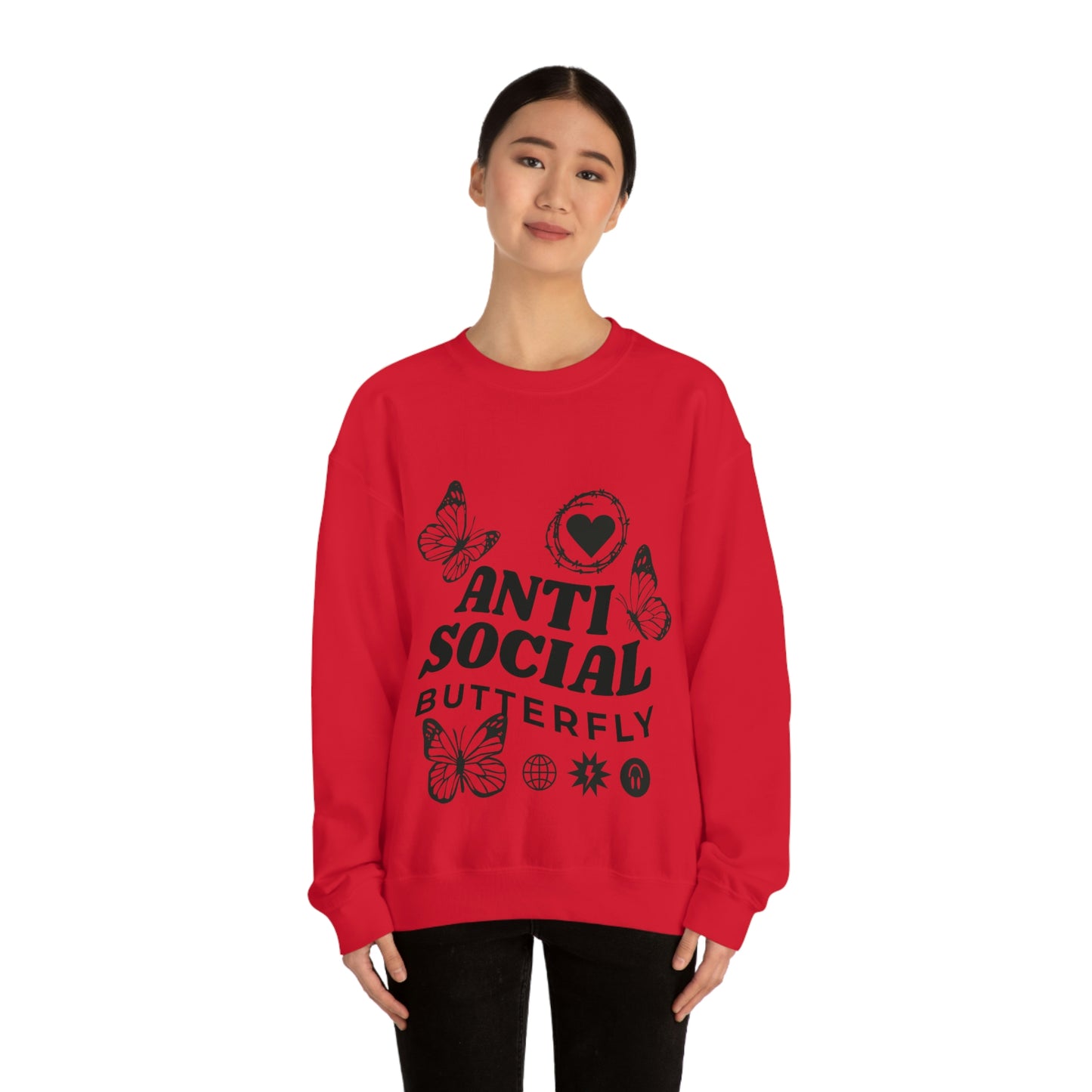 Anti Social Butterfly, Goth Aesthetic Sweatshirt
