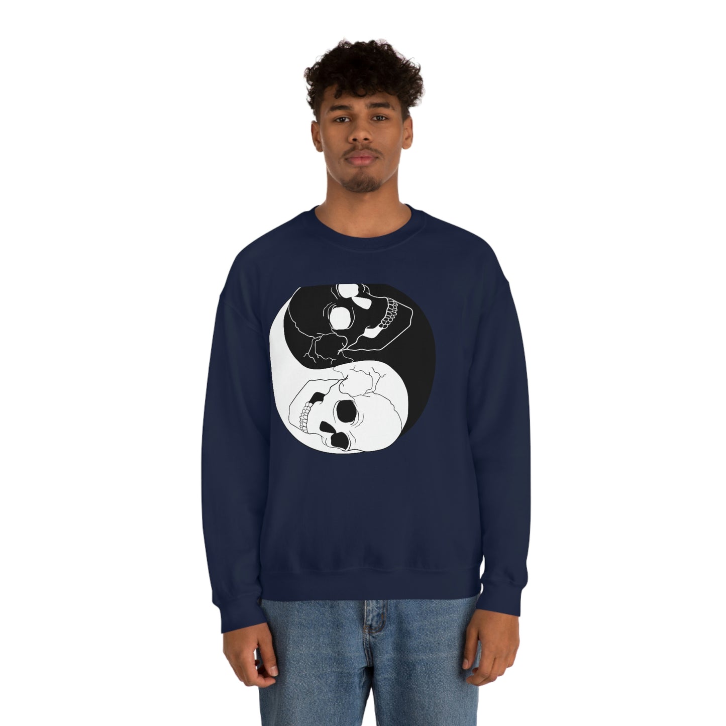 Ying Yang Skulls, Goth Aesthetic Sweatshirt